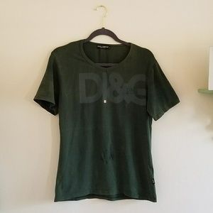 Dolce & Gabbana Green Distressed Logo T-shirt